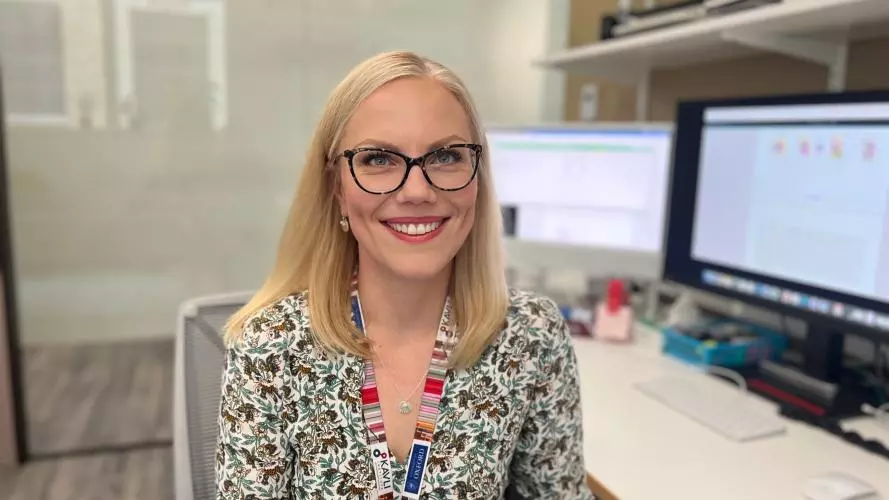 Photo of Dominika Gruzska in her office