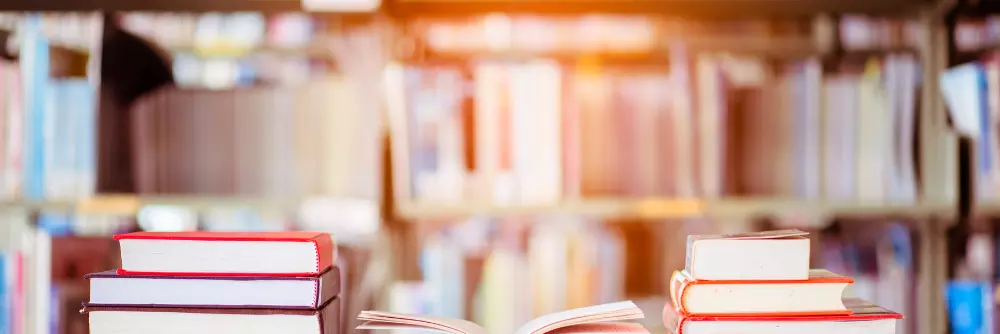 banner image showing a library